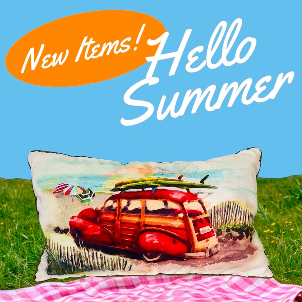 Surfer Beachy Double Sided Pillow NEW!